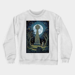 Hare, Pagan Hare, Pagan Art, Moon, Animal, Crewneck Sweatshirt